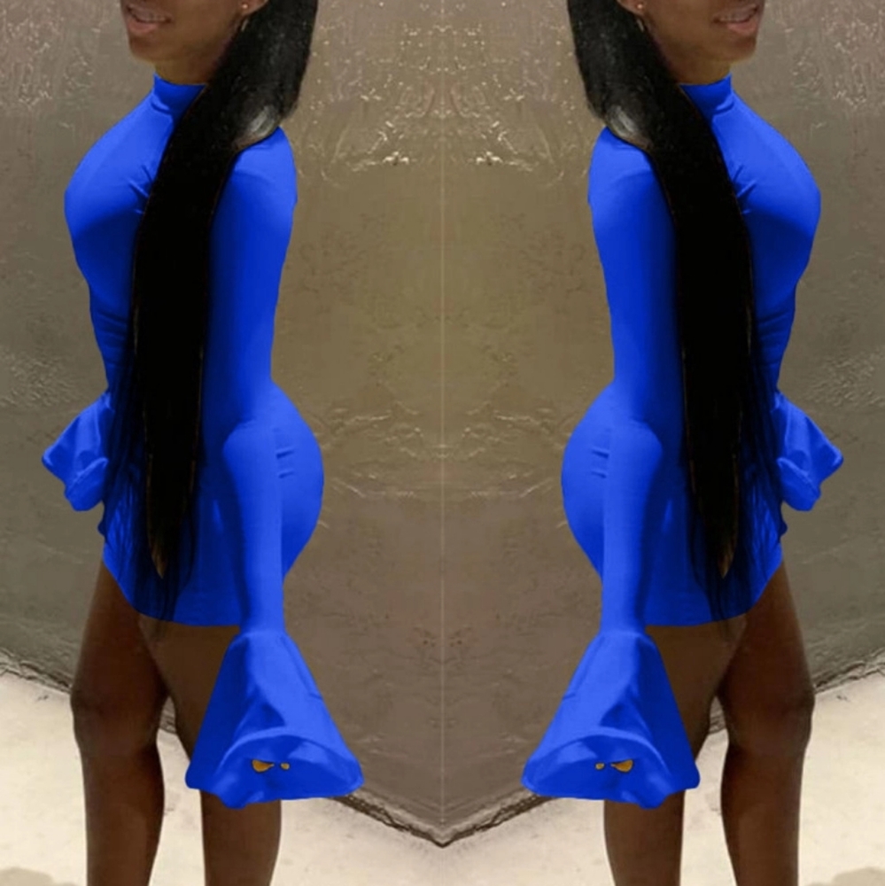 Blue Flare Armed Dress